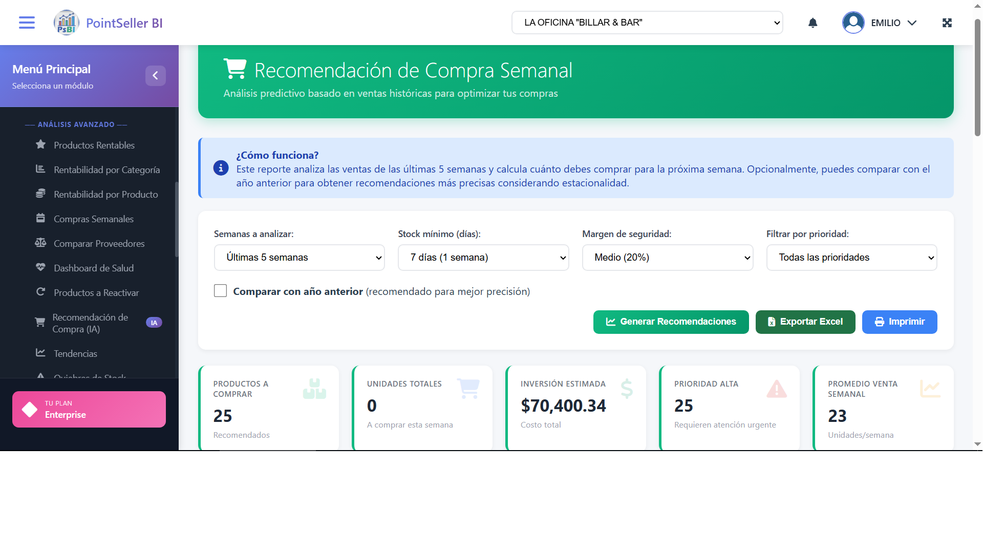 Recomendación de Compras - Sugerencias inteligentes de reabastecimiento